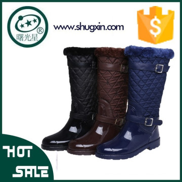 2015 neue Damen Mode Schuhe Gummi Regen Stiefel mit Reißverschluss D-685